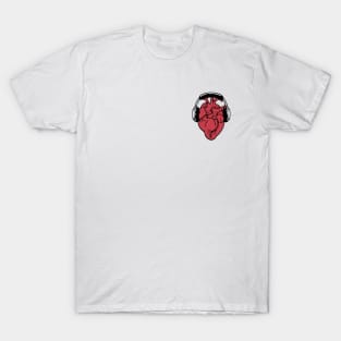 I Love Music Headset Anatomic Heart by Tobe Fonseca T-Shirt